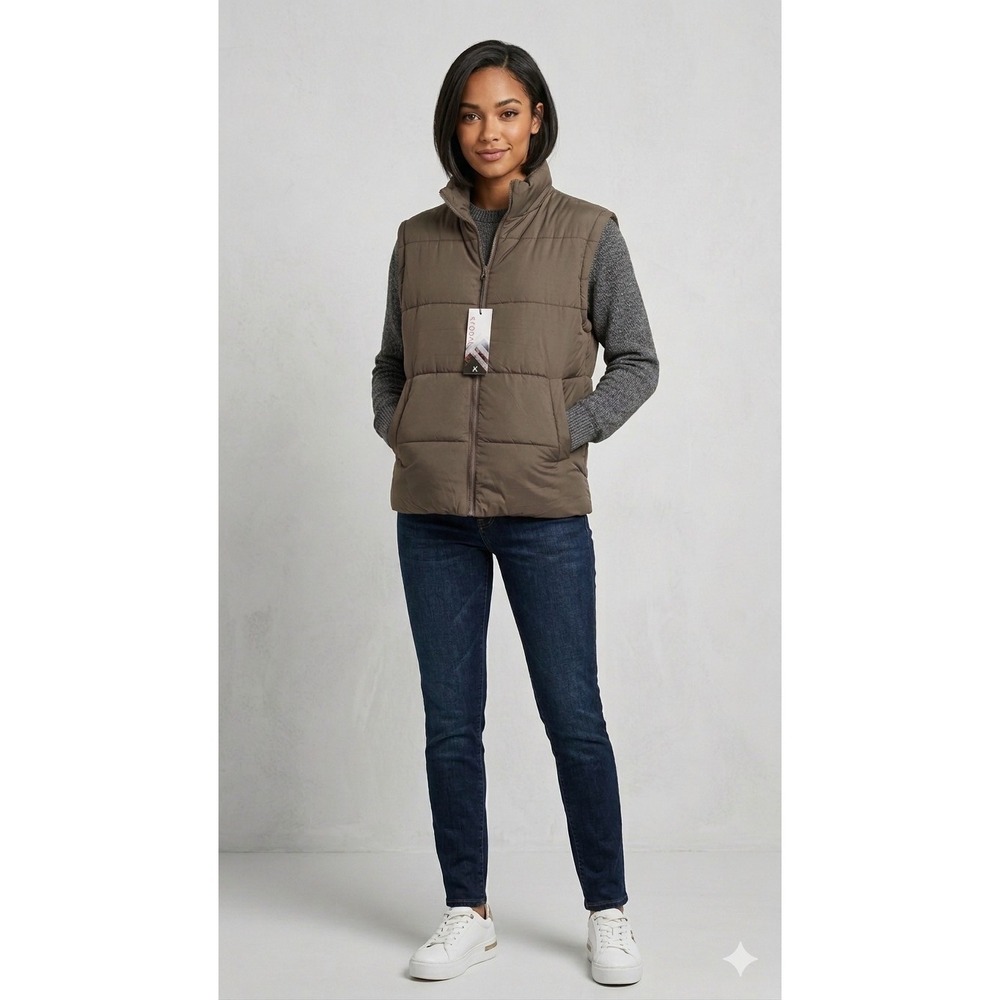Kyodan Womens Puffer Vest  Warm‎ Olive Green Size XL NWT